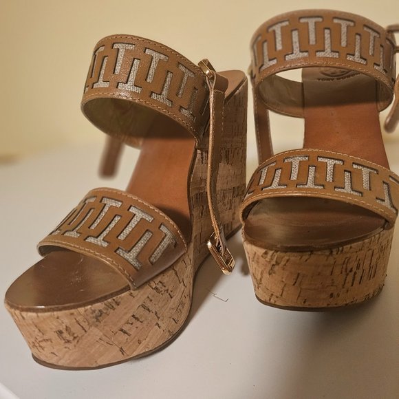 Tory Birch Size 9.5 Brown Wedge Sandals - Picture 4 of 4
